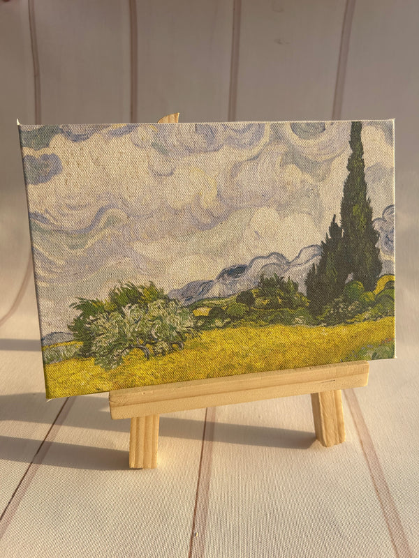 Van Gogh Painted Canvas - Wheat Field with Crypresses