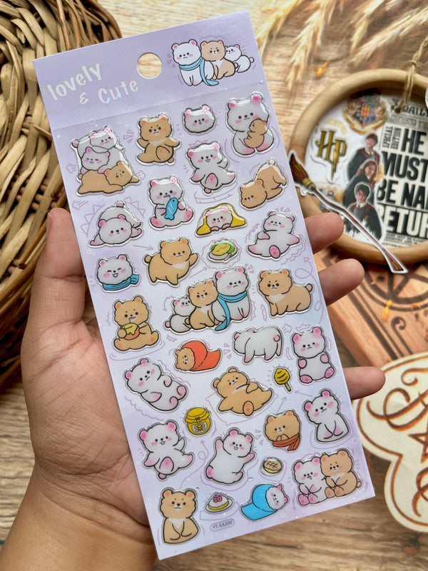 Cute animal aesthetic clear stickers - variant 04