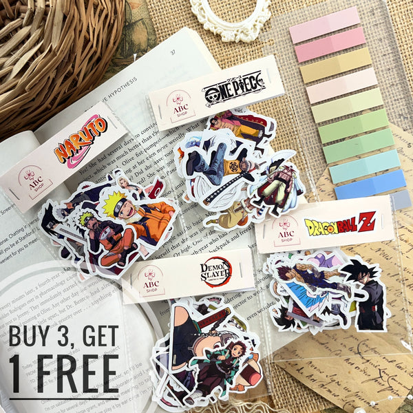 Anime Sticker Pack Combo (Buy 3, Get 1 Free)