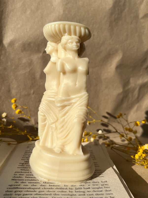 Three Head Venus Goddess Pillar Candle