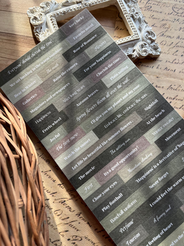 Washi Quote sticker pack - Shades of Green